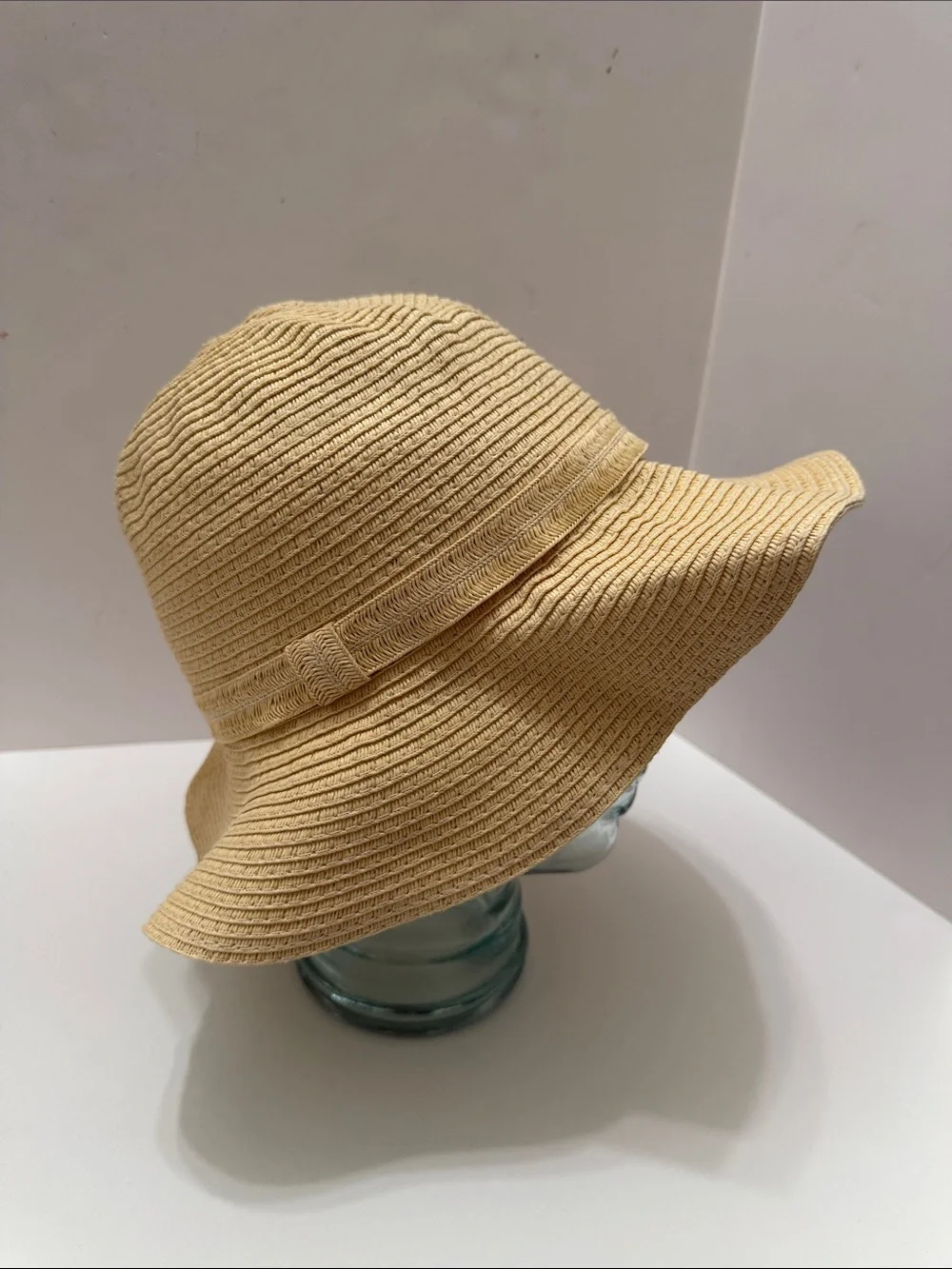 a new day Pale Yellow Straw Floppy Sun Hat